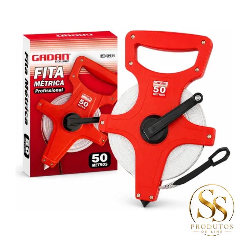 Trena - Fita Métrica de Fibra de Vidro Retrátil Gadan -50 metros - Imagem 2